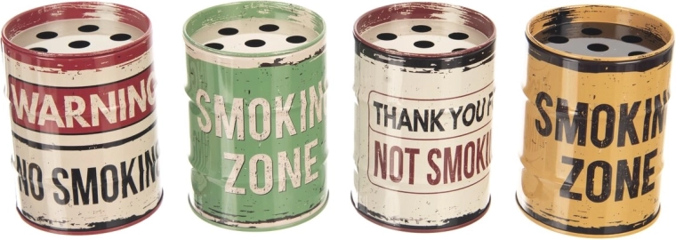 Limeni pepeljar Smoking 8 cm (miks 4 dekora)