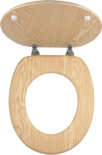 WC daska od jasena od furnirane MDF s kromiranim držačima