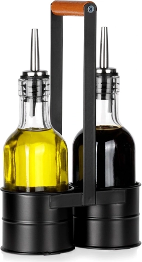Set staklenih boca za ulje i ocat u stalku 2×150 ml