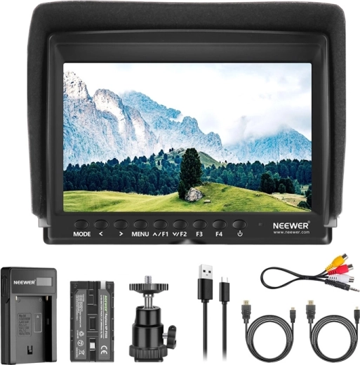 Neewer F100 prijenosni monitor s USB punjačem i baterijom NP-F550