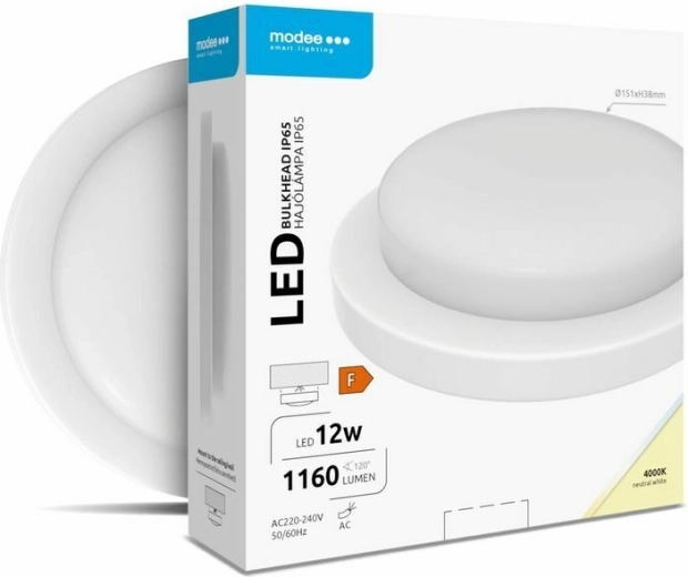 Okrugla zidna/stropna LED svjetiljka Modee Bulkhead 12 W 4000 K, bijela