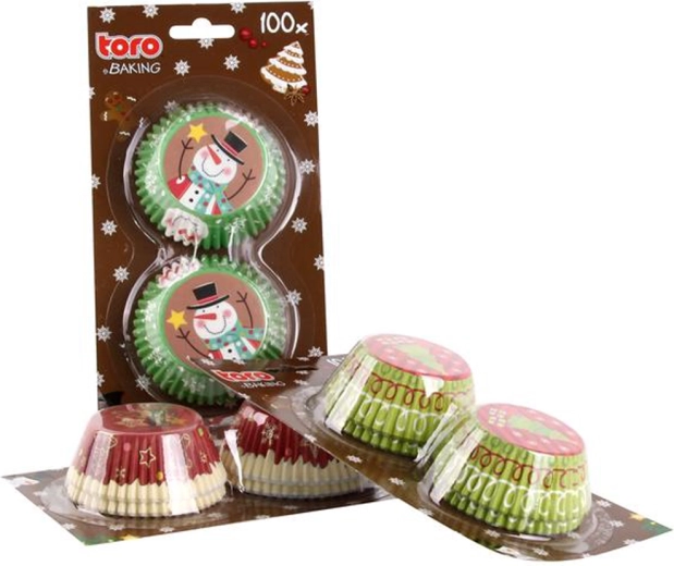 Papirnate košarice za muffine TORO – božićne, 100 kom
