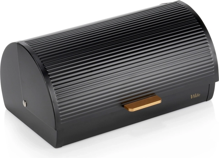 Metalna kutija za kruh crna 39 × 28 × 18,5 cm