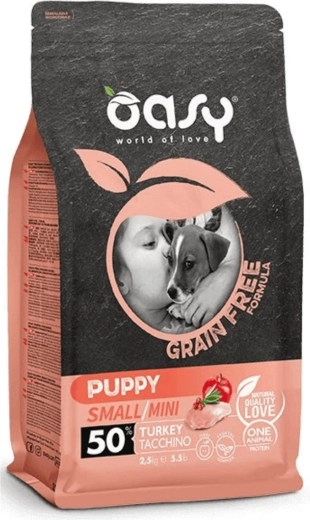 Oasy Grain Free Puppy Small/Mini hrana s puretinom 2,5 kg