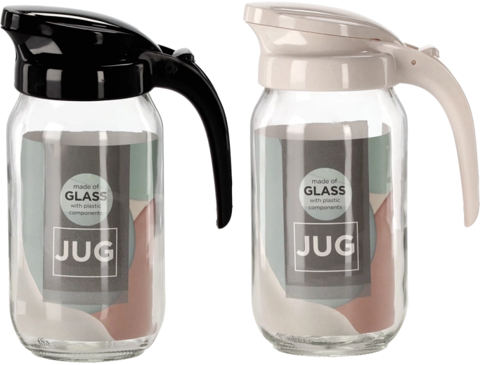 Stakleni vrč 1 l Renga s poklopcem i ergonomskom drškom