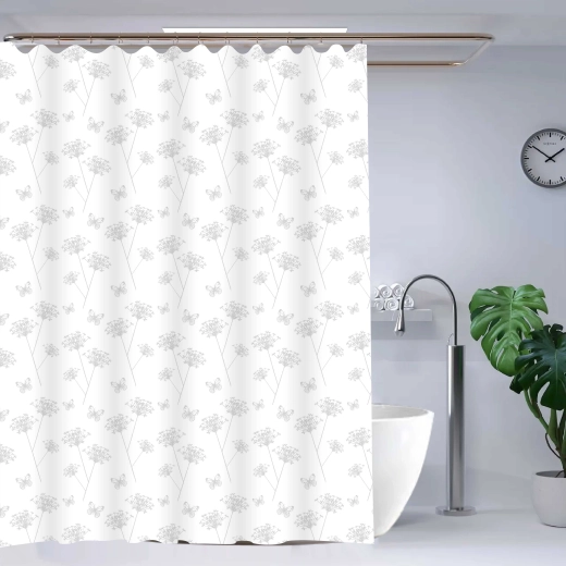 Zavjesa za tuš TORO Premium cvjetni uzorak 178 × 199 cm