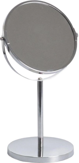 Visoko kozmetičko obostrano ogledalo sa stalkom, promjer 17 cm, krom