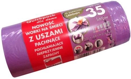 Vreće za otpad s ručkama 35 l s mirisom lavande
