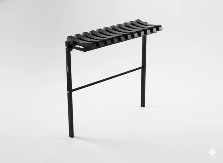 Sklopiva grobljanska klupa 68 cm – crni čelik