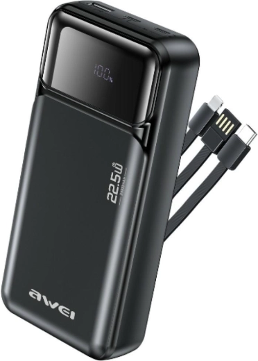 Awei powerbank 20000 mAh s ugrađenim kabelima