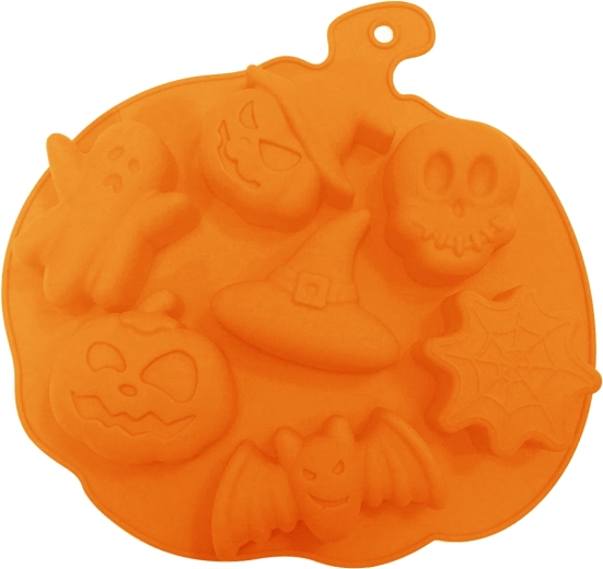 Silikonski kalup za pečenje u obliku bundeve, 7 kom, narančasta