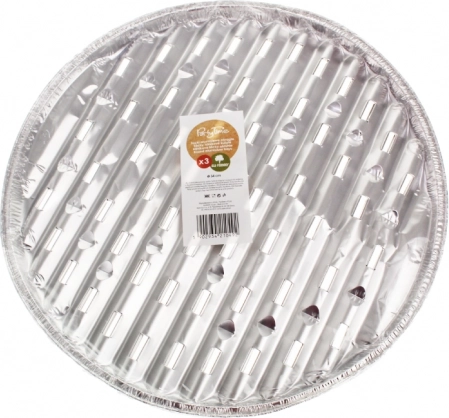 Aluminijski okrugli pladnjevi za roštilj 34 cm PARTY TIME, 3 kom