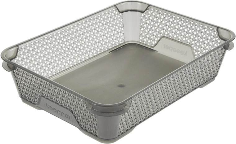 Stogiva košarica za pohranu A5, 26,5 × 20 × 7 cm, siva plastika