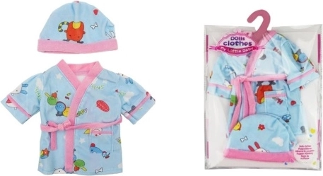 Plavi ogrtač s kapicom za lutke 40-45 cm