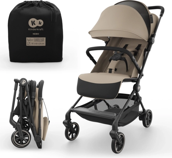 KINDERKRAFT Nebo Soft Beige putna sportska kolica za avion