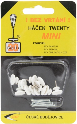 Vješalica TWENTY mini od poliamida, bijela, 10 kom