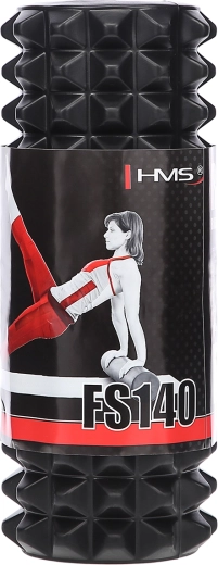 Masažni pjenasti valjak HMS za miofascijalno opuštanje 33 cm, crni
