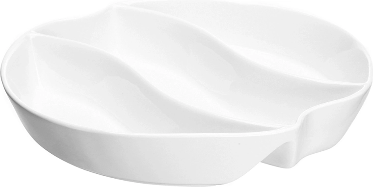 Podijeljeni porculanski pladanj za posluživanje 25 cm, 3 odjeljka