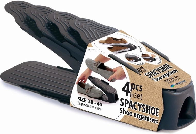 Set organizatora za cipele Prosperplast Spacyshoe, antracit, 4 kom