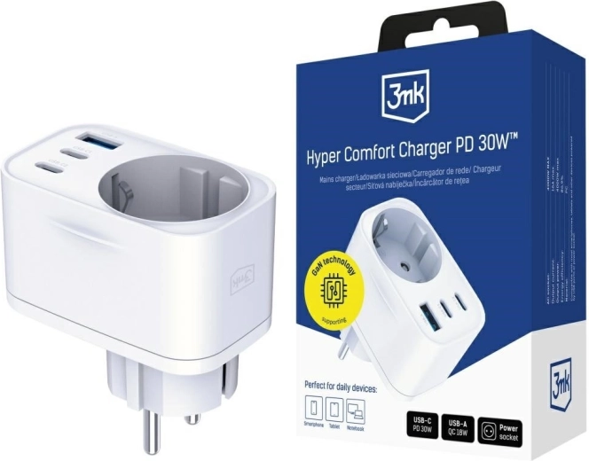 3mk Hyper Comfort Charger 30W bijeli mrežni adapter
