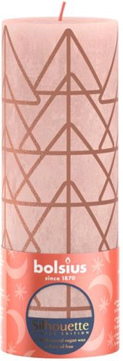 Rustikalna svijeća 190 × 68 mm ružičasta/jantarna