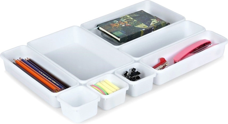 Modularni bijeli organizator za ladicu, set od 8 kom