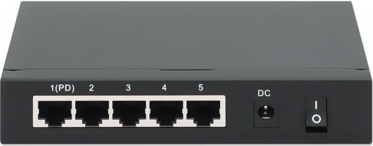 gigabitni 5-portni poe+ prekidač s poe passthroughom, napajanje putem poe ili ac, 68 w