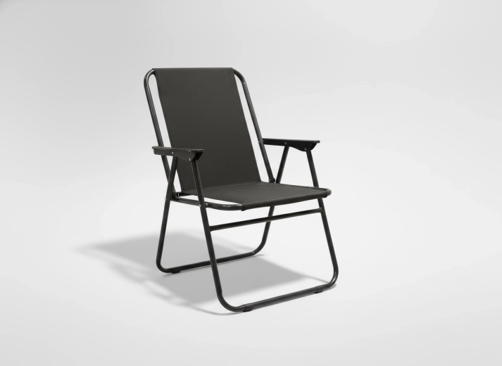 Sklopiva vrtna stolica crna 53 × 59 × 76 cm