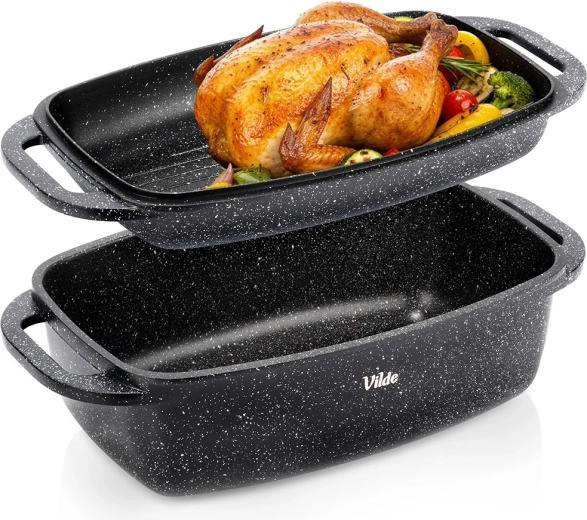 Granitni pekač s poklopcem 2u1 GRANITICA 5,5 + 2,5 l, 40 × 22,5 × 16 cm