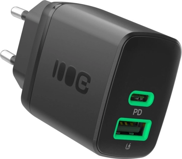 Mrežni punjač 30 W s USB‑C i USB‑A – Greencell PowerSource Duo30 crna