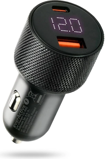 Autopunjač EVERACTIVE 75 W s USB-C PD i USB-A QC 3.0
