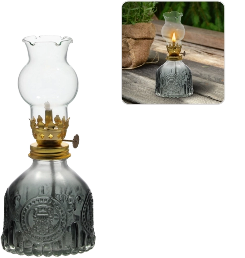 Staklena petrolejska lampa 17,5 cm