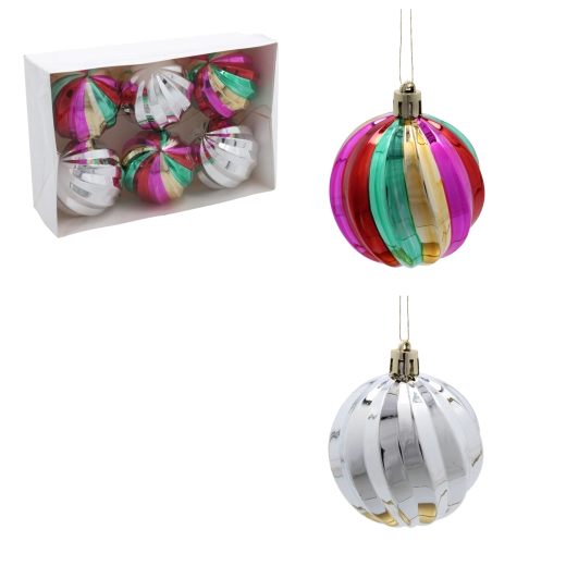 Set božićnih kuglica u obliku bundeve 6 cm, miks boja (6 kom)