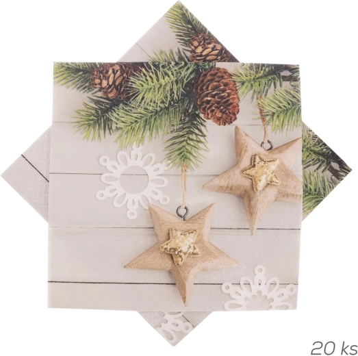 Papirnate salvete s motivom zvijezda 33 × 33 cm 20 kom