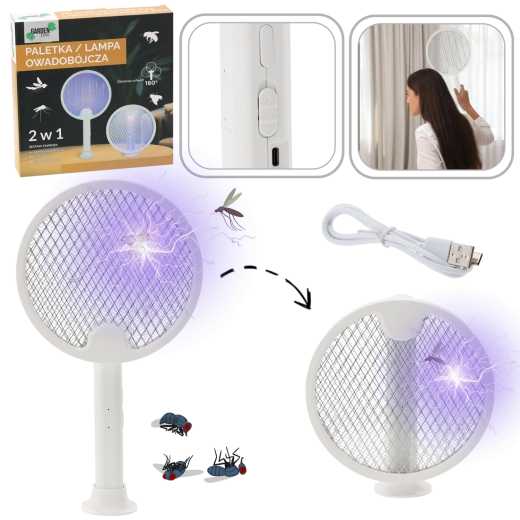 Električni reket za insekte 2-u-1 s UV LED i USB‑C