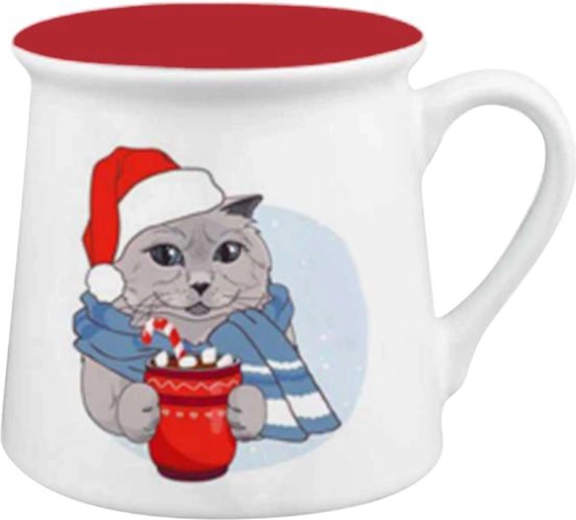 Božićna keramička šalica Toro s mačkom 290 ml