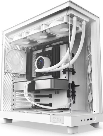 računalno kućište NZXT H6 Flow bijelo s bočnim prozorom