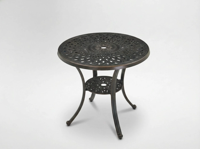 Aluminijski vrtni stol MONDRICH, antička brončana, okrugli Ø78 × 70 cm