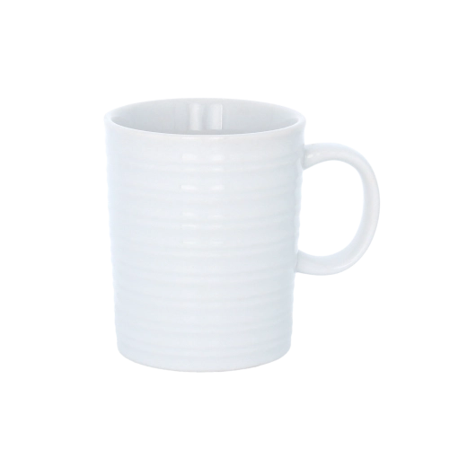 Porculanska šalica 360 ml s reljefom, mliječno bijela