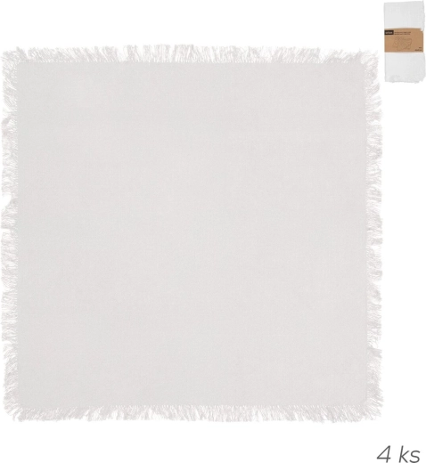 Pamučni ubrusi u bijeloj boji 45 × 45 cm, set 4 kom