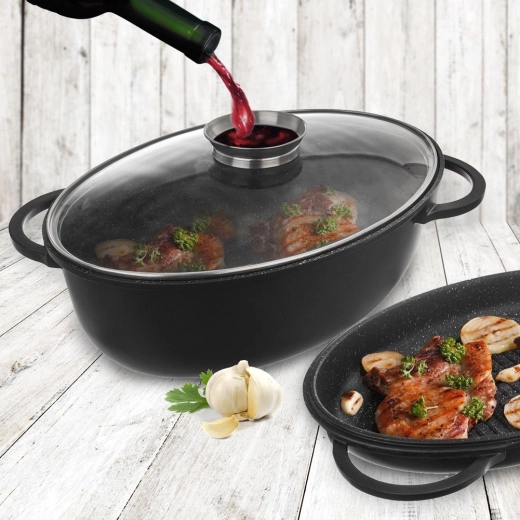 Stakleni poklopac s dozatorom za sočno pečenje