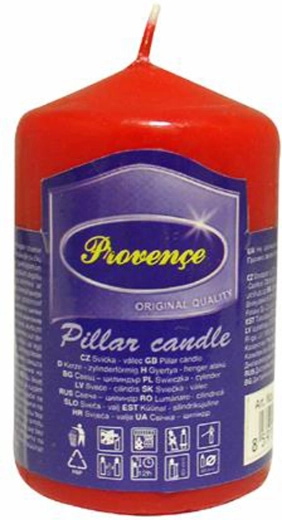 Parafinska cilindrična svijeća crvena 5 × 8 cm