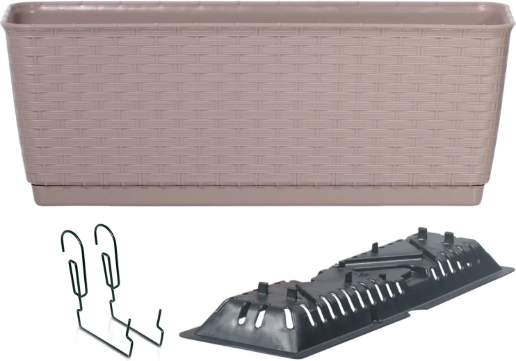 Žardinjera s kukama Ratolla PW mocca 49 cm