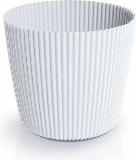 Tegla Milly Round 12,9 cm bijela – moderan plastični omotač za cvijeće