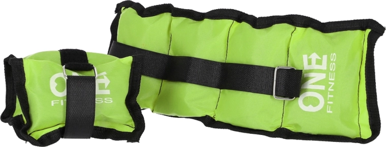 Utezi za zapešća i gležnjeve ONE FITNESS WW02 2 × 1,5 kg – zelene