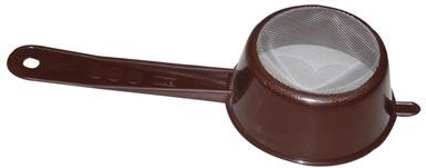 Cjedilo s finom mrežicom 8 cm s drškom, plastika, miks boja