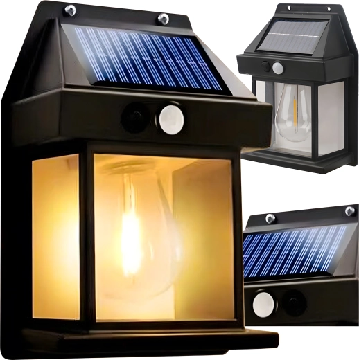 Solarna zidna LED svjetiljka s senzorom pokreta, toplo bijela 3000K, IP44