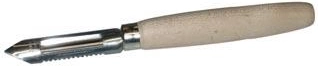 Obostrana inox strugalica za povrće s drvenom drškom 16 cm