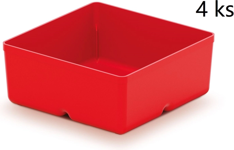 Set od 4 plastične kutije za alat Unite Box, crvene, 110 × 110 × 112 mm