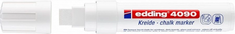 Kredna marker olovka edding 4090 bijela – tekuća kreda sa širokim vrhom